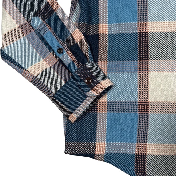 Outerknown Blanket Shirt Mens L Heavy Organic Cotton Plaid Button Up Pockets - Picture 3 of 13